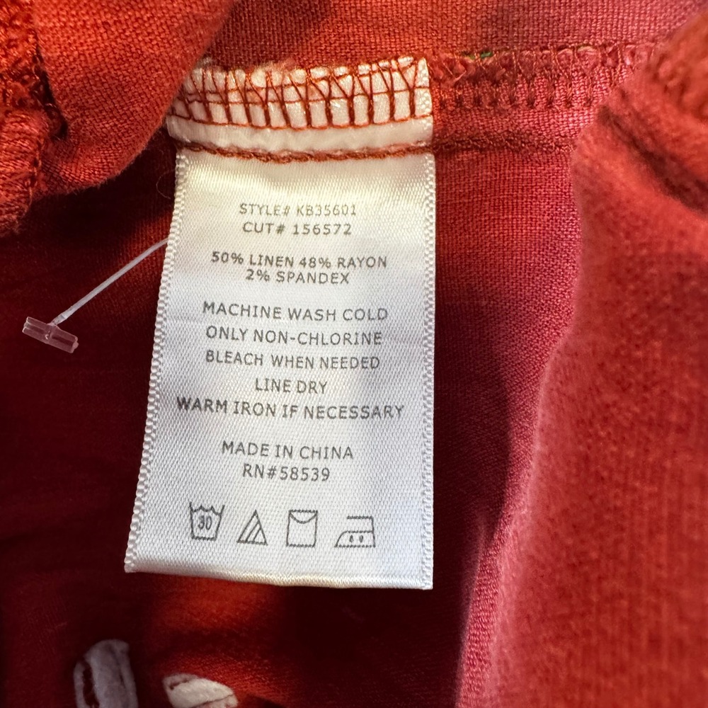 Kut from the Kloth Red Linen Blend Jogger Pants KB35601 Medium - Picture 4 of 7